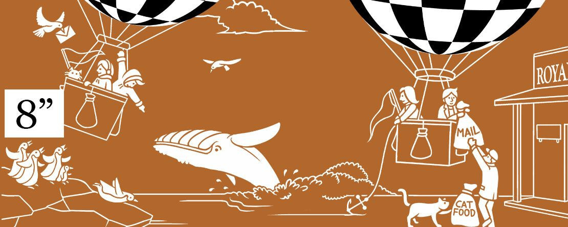 Hot Air Balloon Figurine Model Black & White Check 8" Hanging Ceiling Home Decor