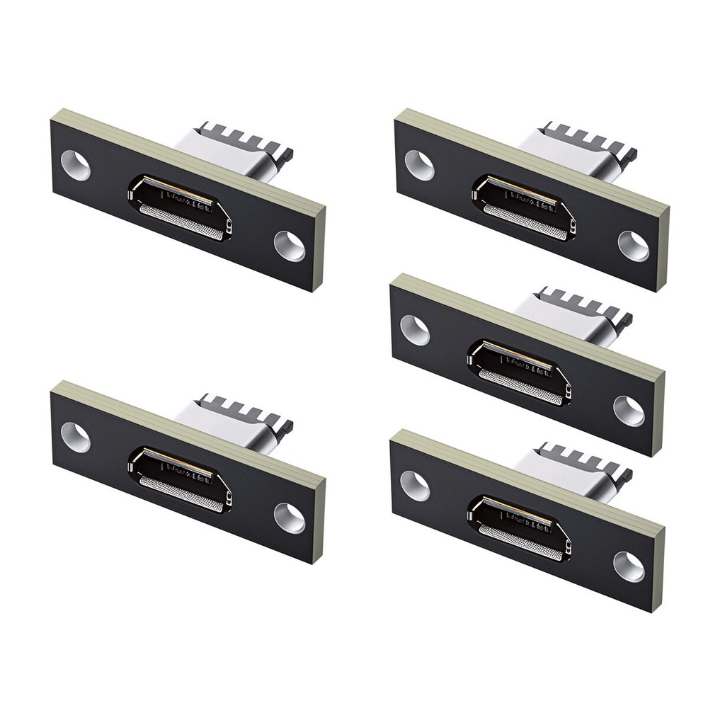 Micro-USB 5Pin Female Type-B Socket DIY OEM Connector Panel Mount Type USB 2.0