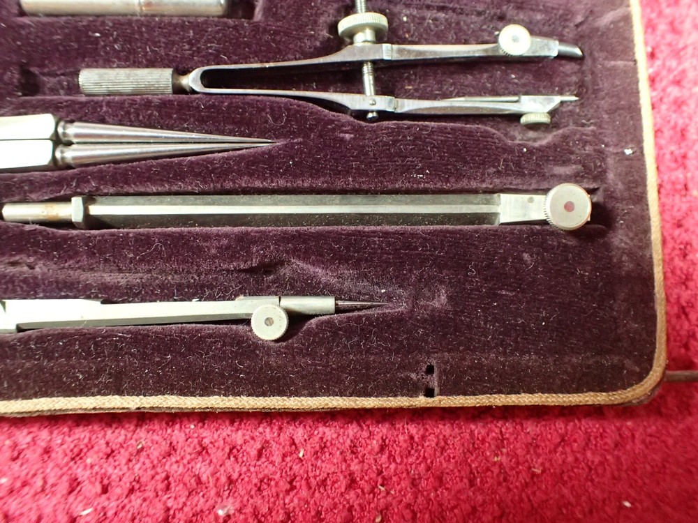 Vintage J. M. Schmid & Son Complete Drafting Set Technical Drawing Set