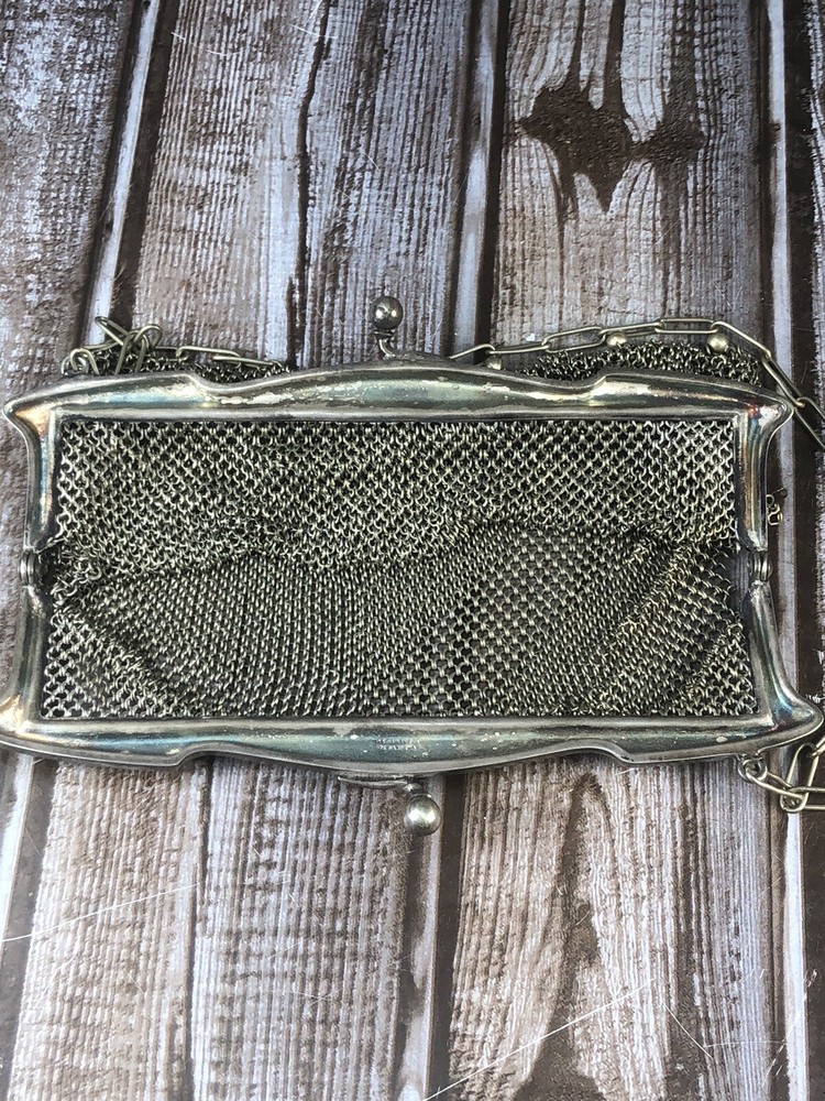 German Silver Mesh Purse Vintage Flapper