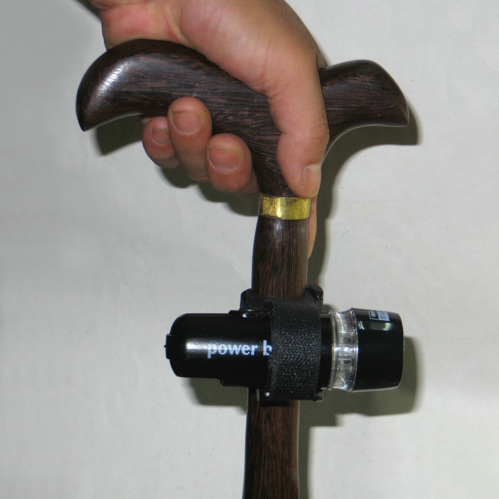 Walking Stick Cane Strap Handle Black LED Light Adjustable fixed