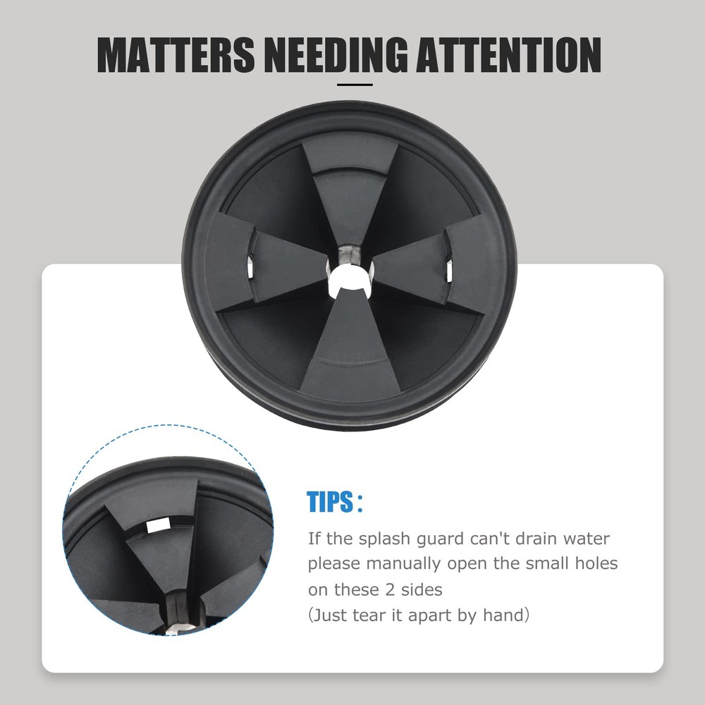 Garbage Disposal Splash Guards, 3 3/8 EPDM Rubber Drain Insert for InSinkErator