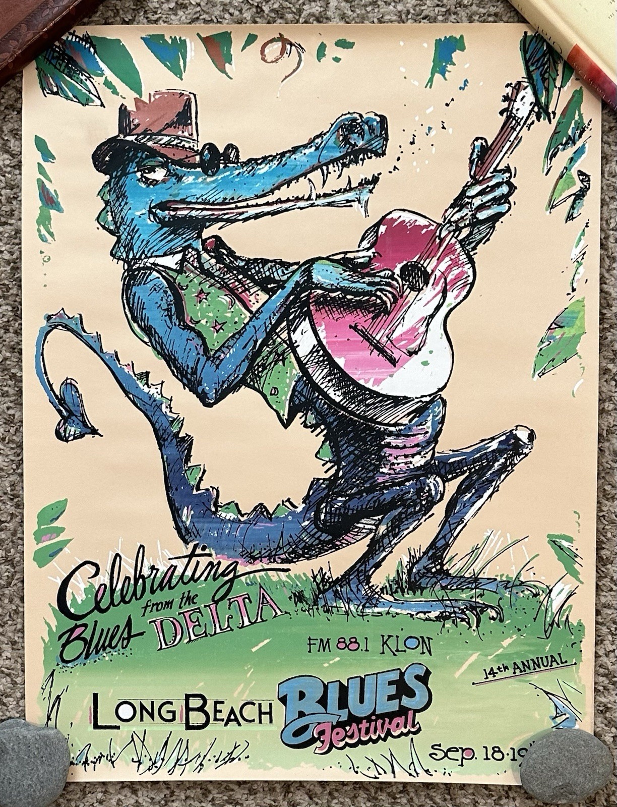Long Beach Blues Festival Poster 1993 RARE  KLON 88.1  14th Annual Music