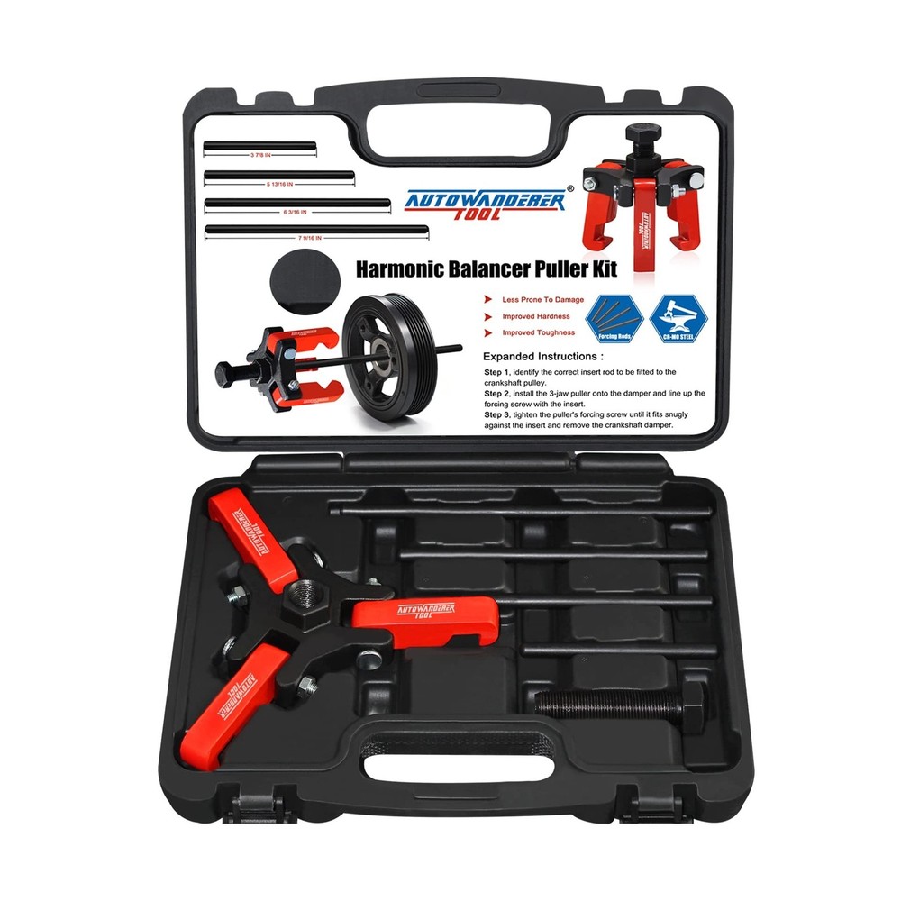 Harmonic Balancer Puller with Adjustable 3-Jaw Puller Kit, Forcing ... Fast Ship