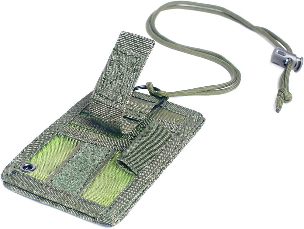 Tactical ID Card Holder Adjustable Neck Lanyard Key Ring Loop Patch Badge Holder