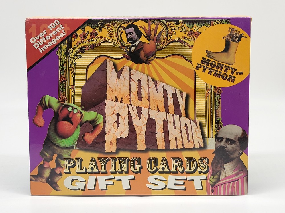 2000 Vintage Monty Python Playing Cards Gift Set w/ 2 Decks, Dice, & Poker Chips