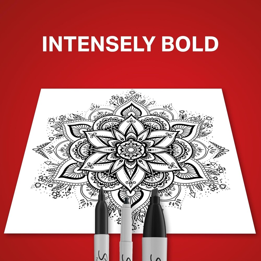 Rapid-Drying Black Permanent Markers Set - Perfect for Art & School Projects