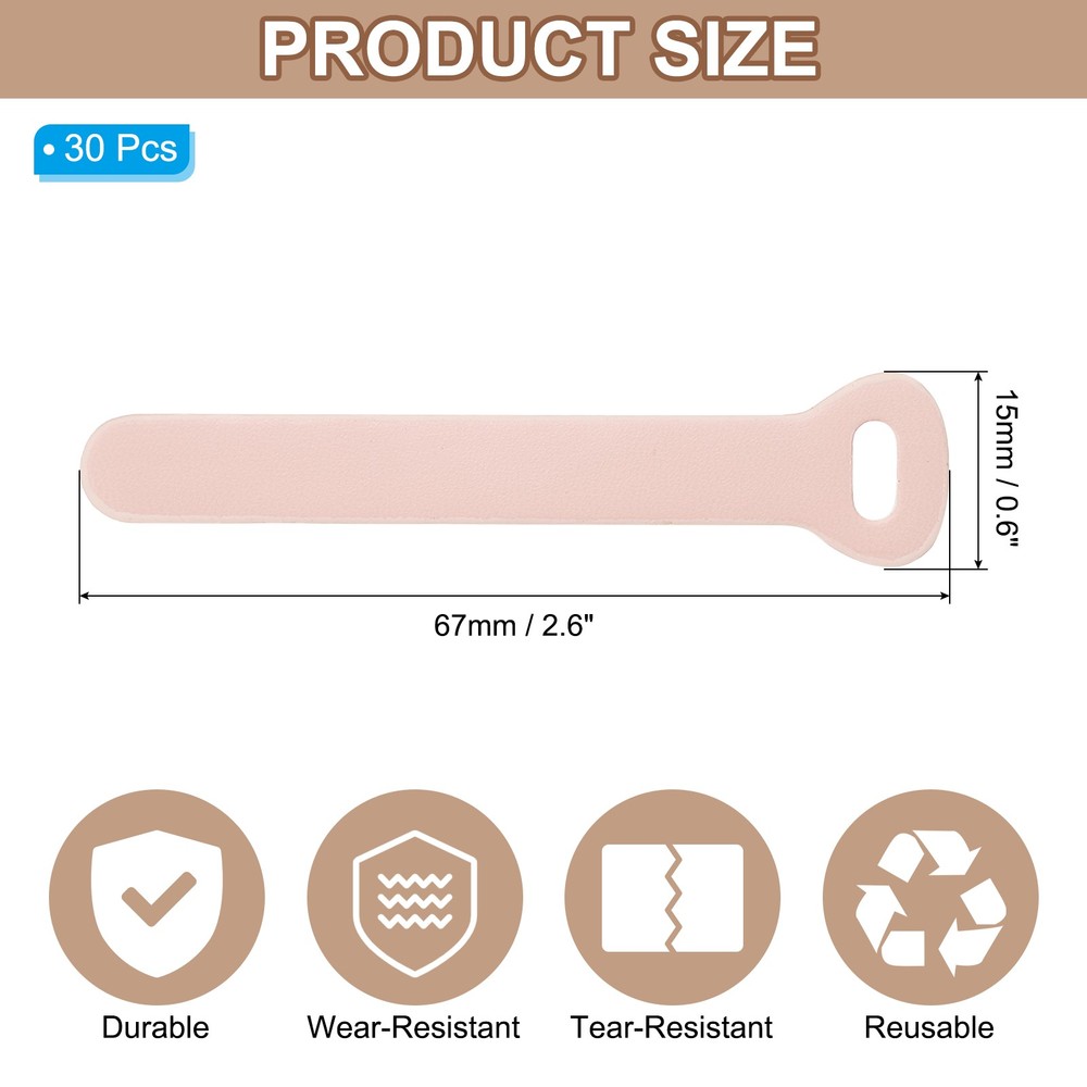 30 Pcs Leather Zipper Puller, 2.6" Zipper Sliders, Pink