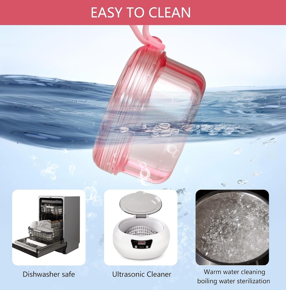No Leak & Non-Slip Partial Denture Case Retainer Bath Box Cup, Denture Soaking C
