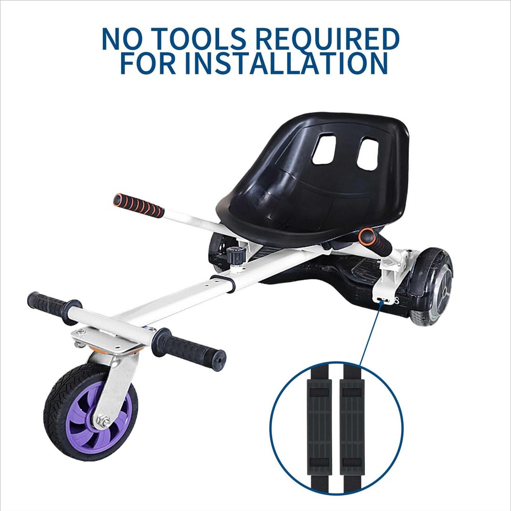 2 Pcs Adjustable Hoverboard Seat Attachment Straps with 2 Pcs Strap Protectors