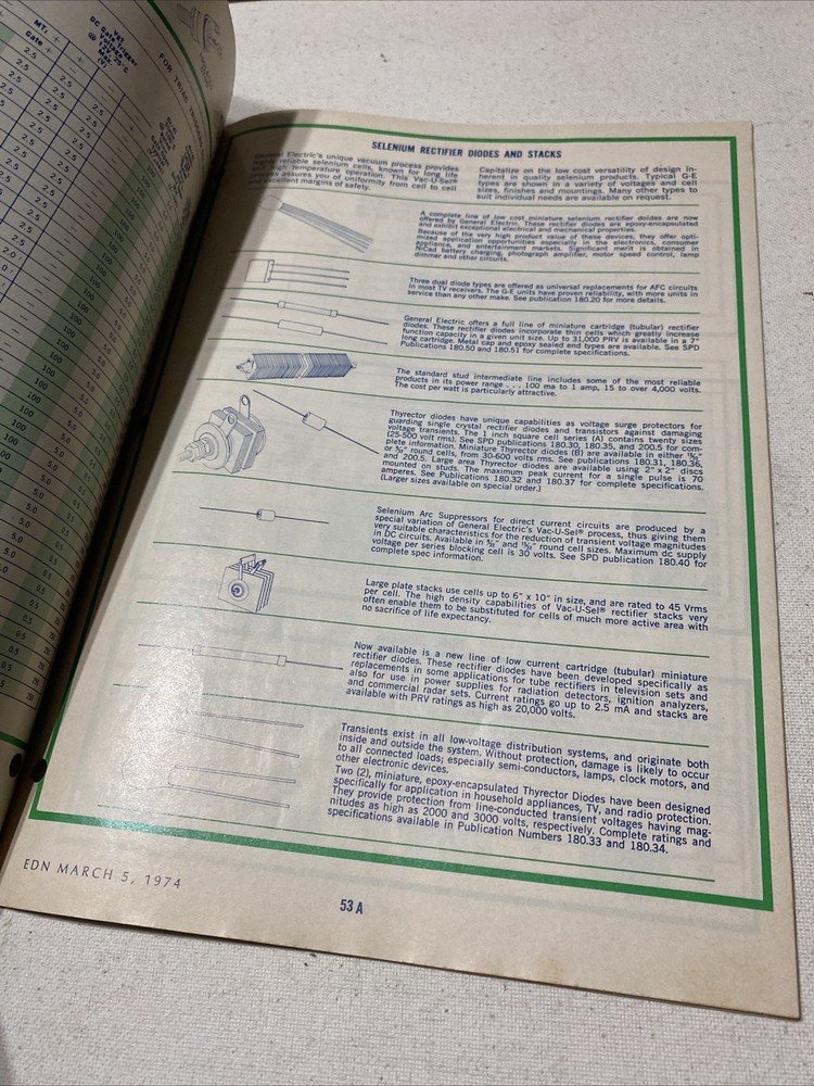 GE SEMICONDUCTOR DATA HANDBOOK 1974 GENERAL ELECTRIC ELECTRONIC TECHNICAL MANUAL