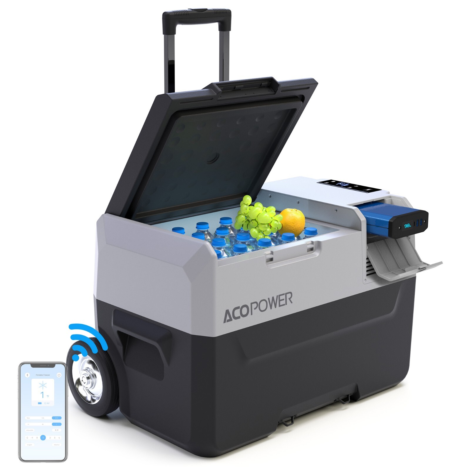 ACOPower 32QT Pro Portable Solar Powered Car Fridge Freezer, RV APP Control