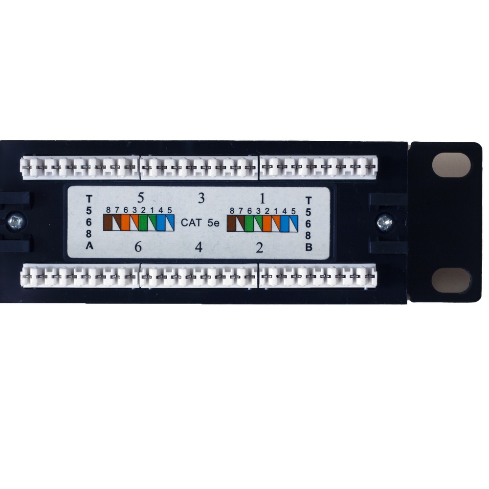 10 pack -CAT5E 24 PORT PATCH PANEL RACK MOUNT- w/Wire Management FREE SHIPPING!