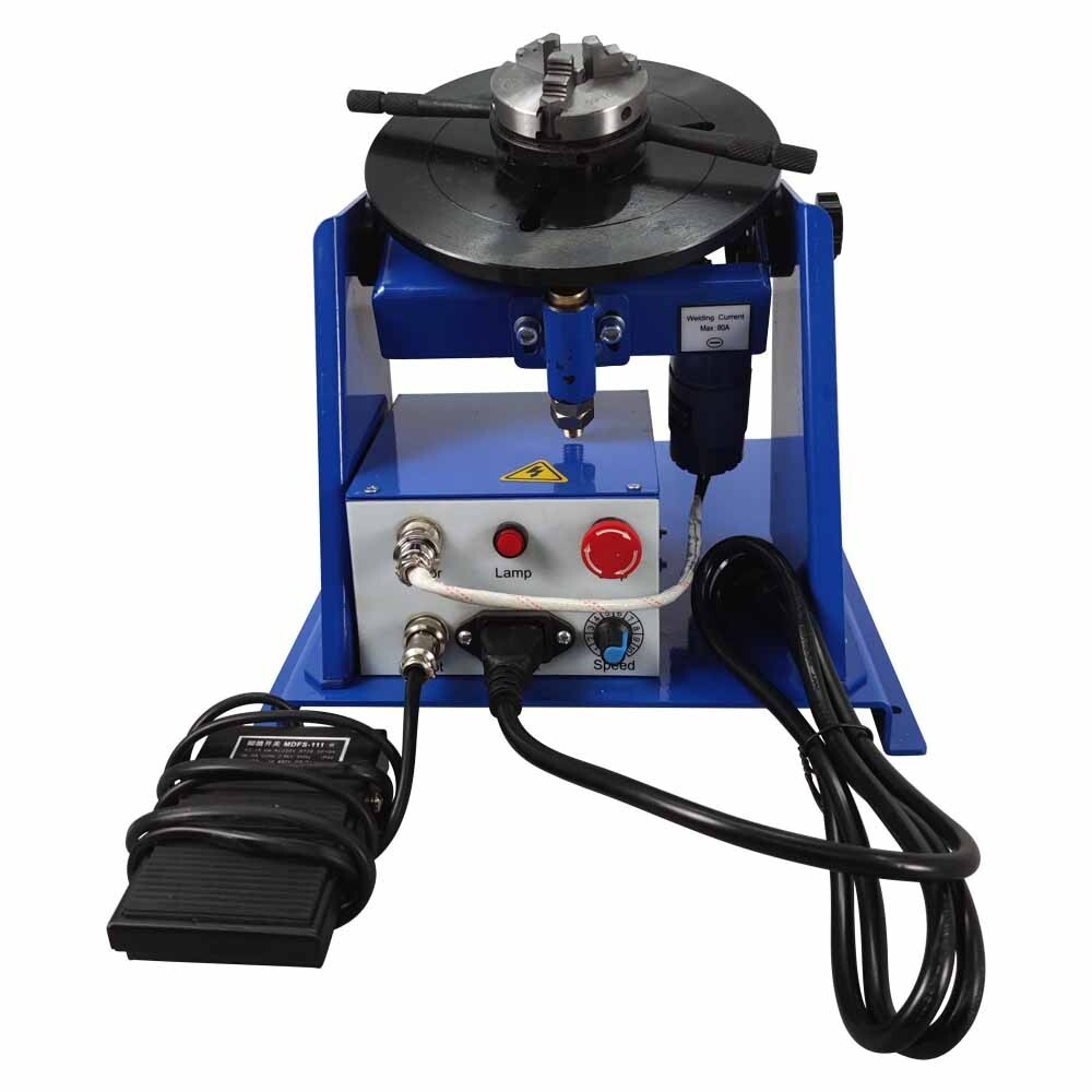 110V 65mm Chuck Welding Positioner Rotatable Stepless Speed Regulating Positione