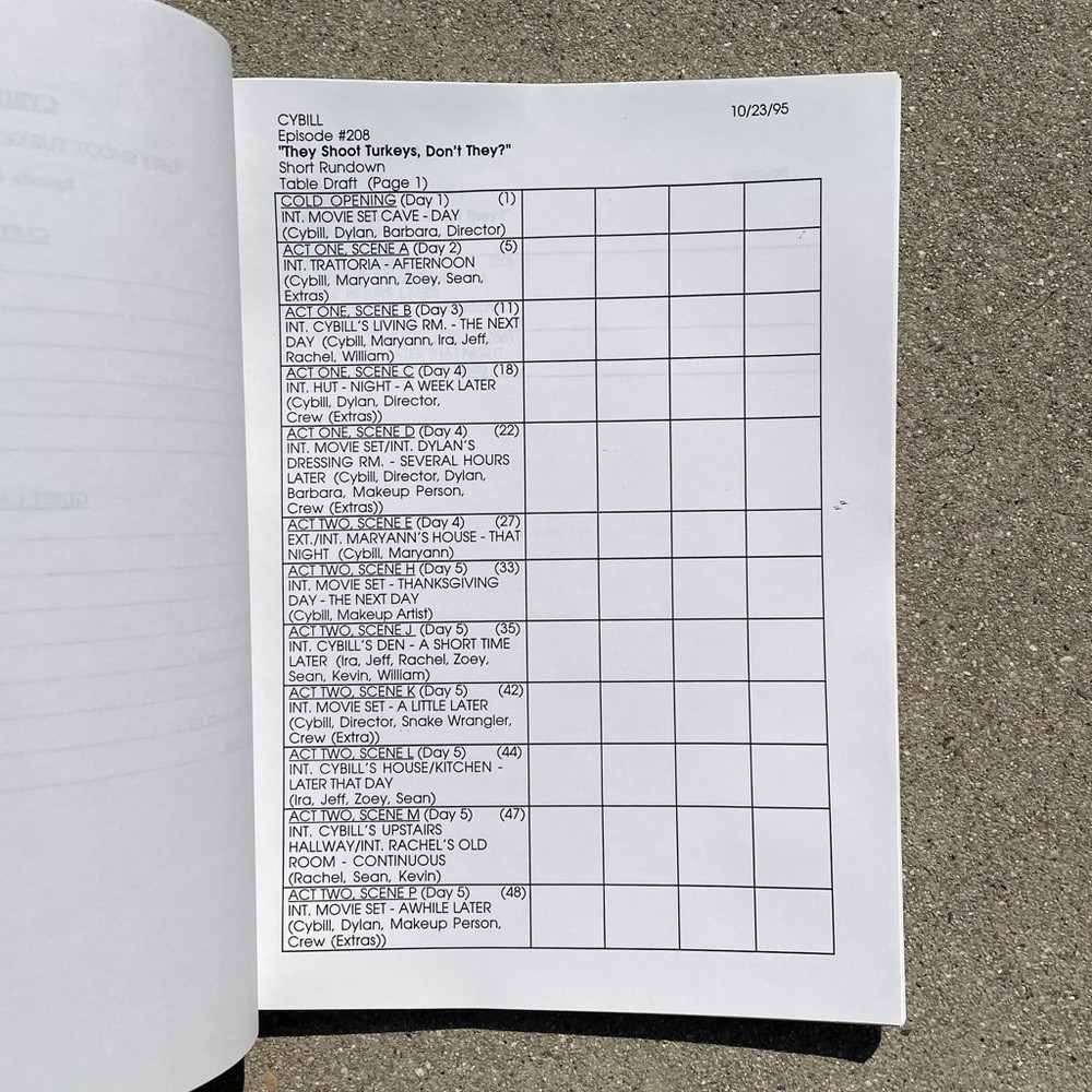 CYBILL 1995 TV Series SET Production Used Scripts Table Revised EP Drafts