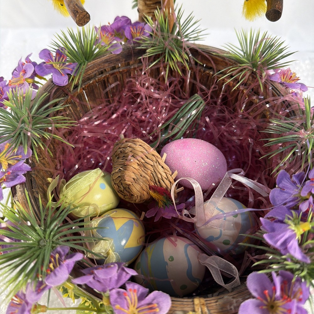 Wooden Decorative Bycle With Easter Bucket