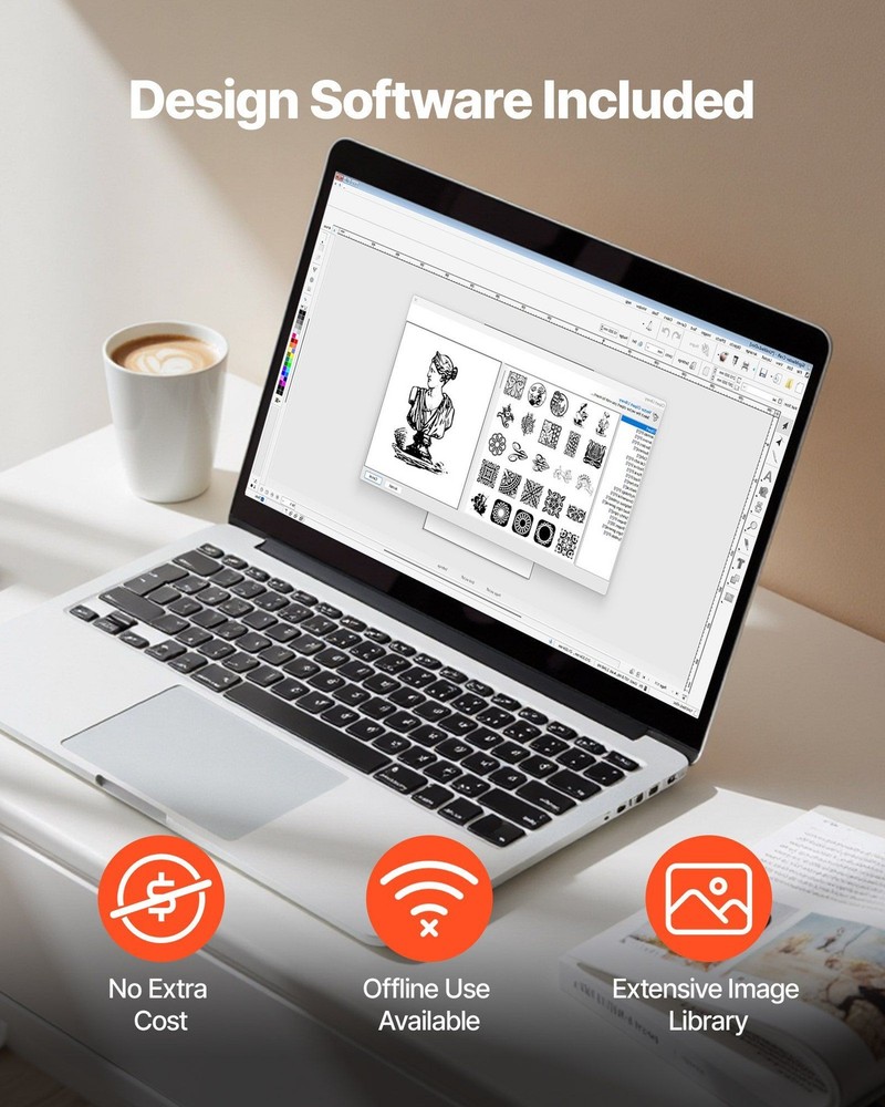 Vinyl Cutter with Auto Edge Detection & Adjustable Rollers 24in Max Width