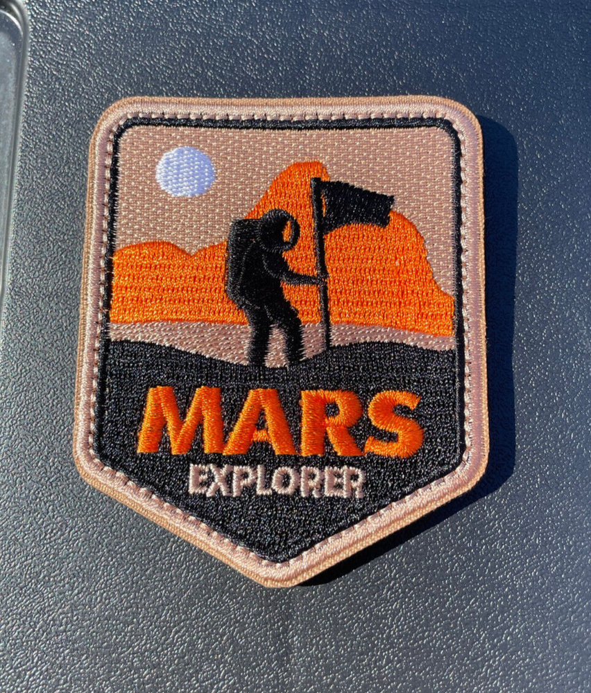 Mars Explorer Astronaut Universe Adventure NASA Space Elon Musk Patch Hook Loop