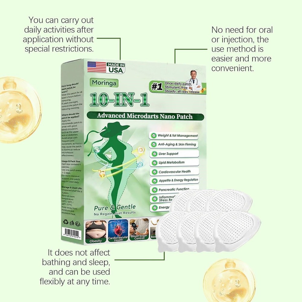 Moringa 10-in-1 Advanced Microdarts Nano Patch - Weight Loss Microneedle Patch🔥