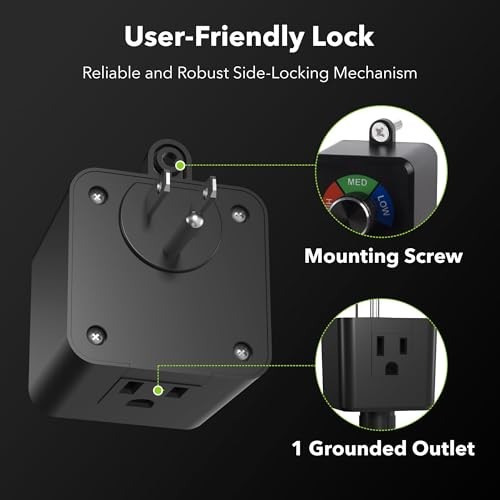 Variable Fan Speed Controller, Plug-in Electric 3 Speed Regulator Adjuster