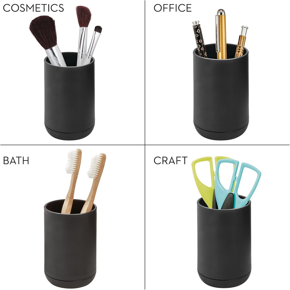 iDesign Toothbrush Holder for Normal Toothbrushes, Spin Brushes, and Toothpaste,