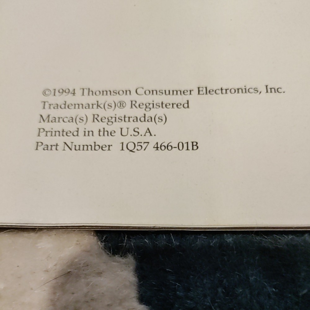 Color Tv RCA Users Guide 1994 & Connection Guide 1994