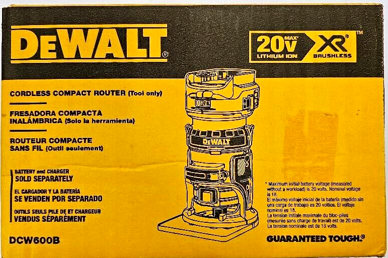 DeWalt DCW600B 20V Max XR Brushless Compact Router Drill Variable Speed 20 Volt