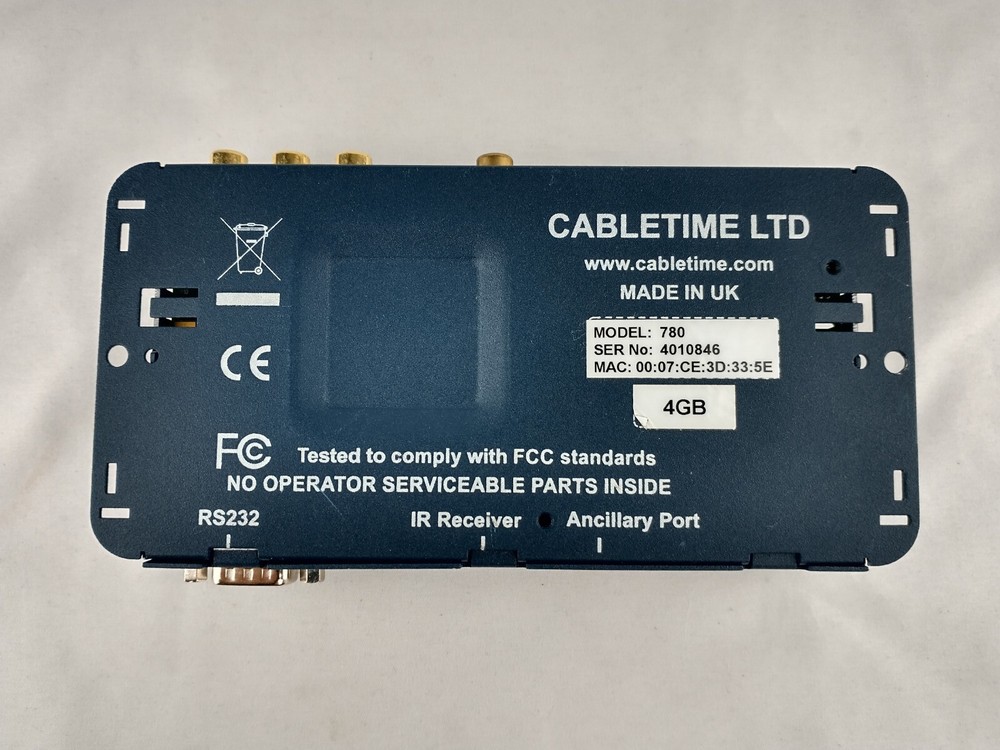 📺 Cabletime MediaStar 780 4GB HD Decoder HDMI Composite Component Tested No PSU