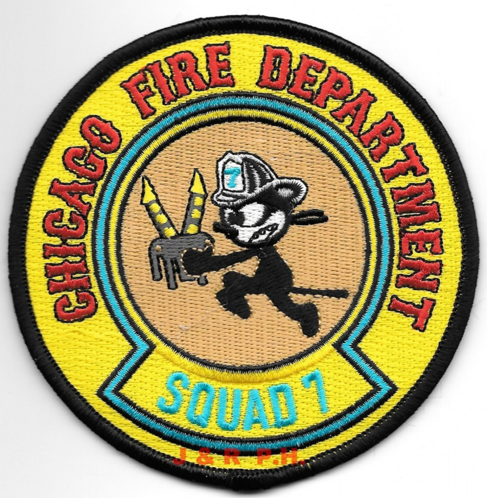 Chicago Squad - 7, Illinois  (" x 4" size) fire patch