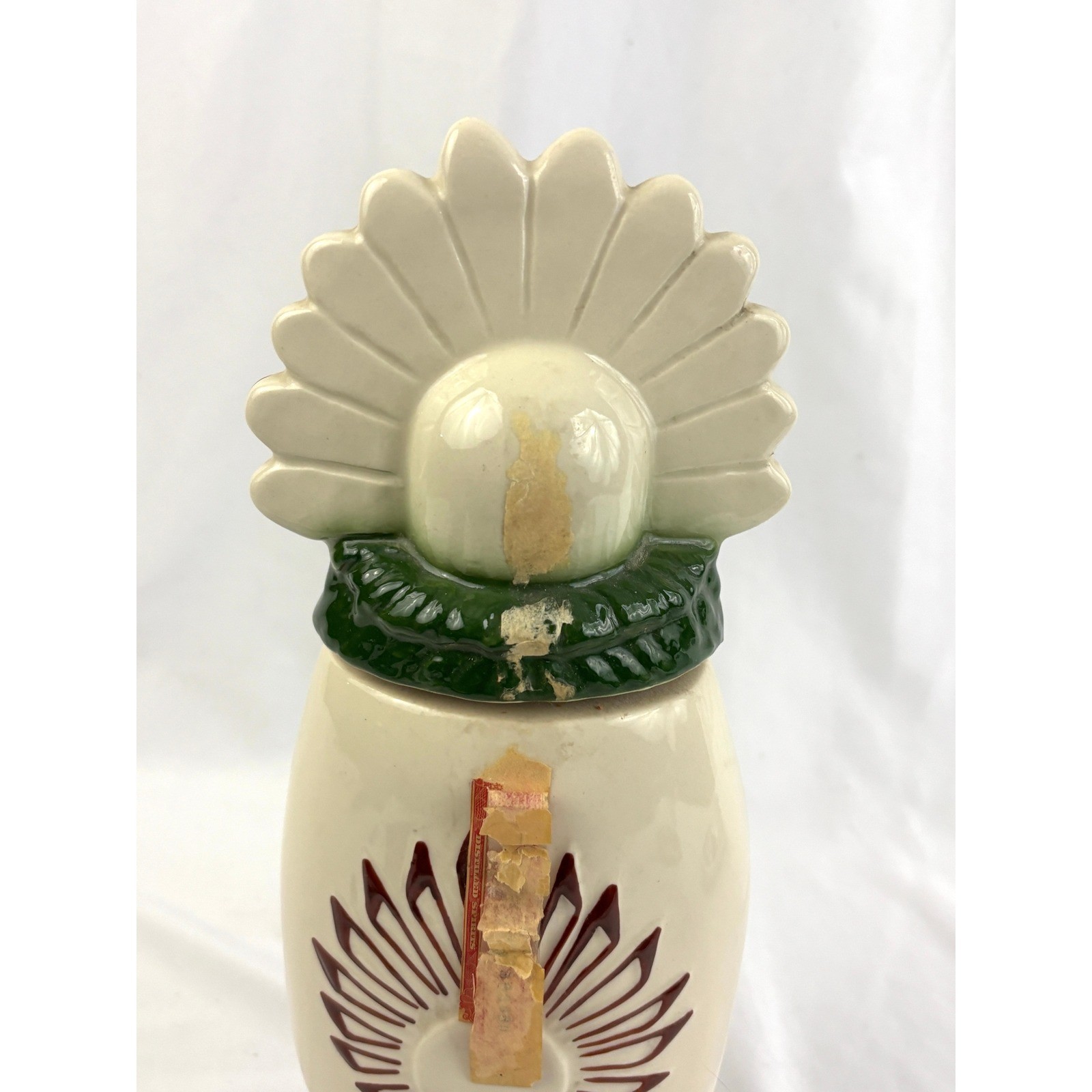 Vintage Ezra Brooks Kachina Decanter Native American Figure 13.5" Empty 1970s