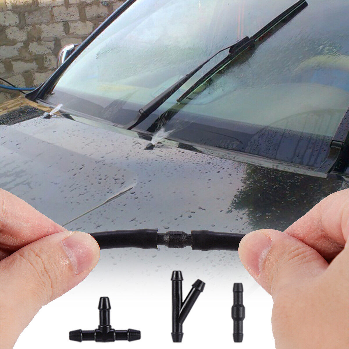 2PCS Windshield Washer Fluid Spray Jet Nozzle Kit Front For Ford Edge 2007-2010