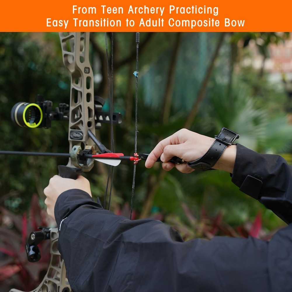 Archery Compound Bow Release Aids Trigger 360° Adjustable Wristband Release A...