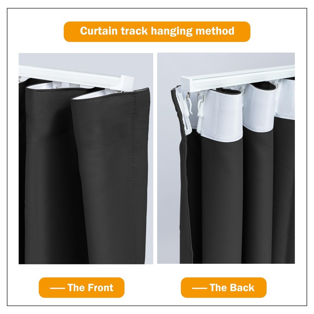 Ceiling Track Room Divider Blackout Curtain Panel