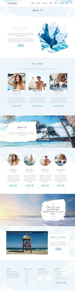 Travel & Surf Grunge Theme - Wordpress Elementor Template Kit