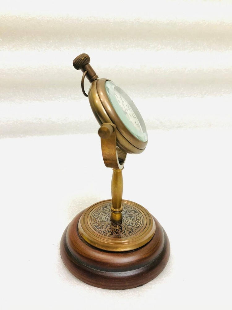 Personalized 6" Brass Engraved Table Clock, Classic Victorian Desk Clock