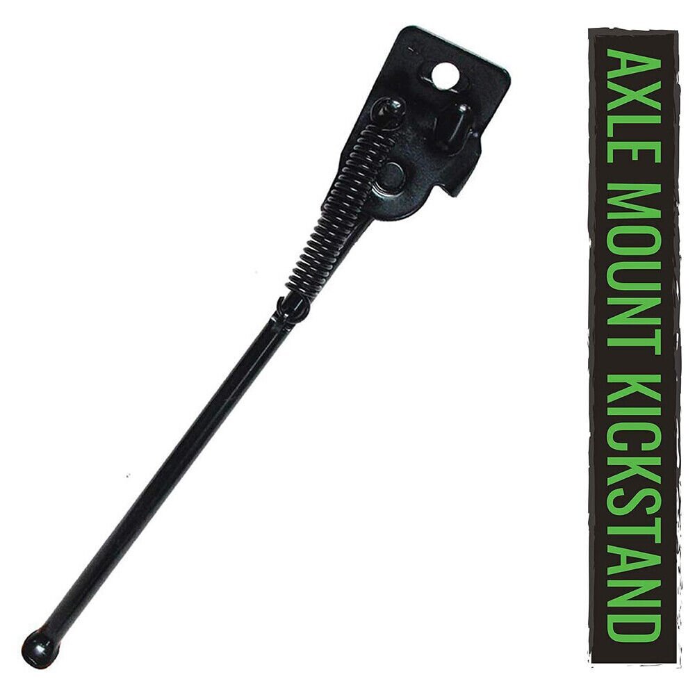 EVO Hardened Steel Axle Mount Adjustable Bicycle Kickstand for 20" Bikes, Black