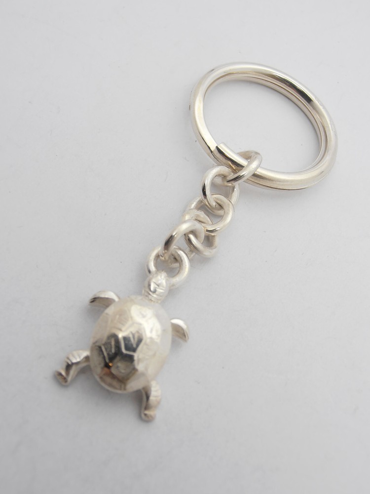 Turtle: 925 Silver Keychain - Reptile - Turtle