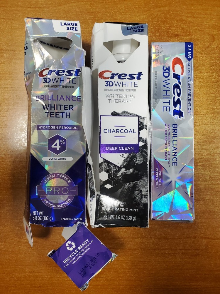 3 Pack: Crest 3D White Assorted Toothpastes (Exp. 6/26) E11D