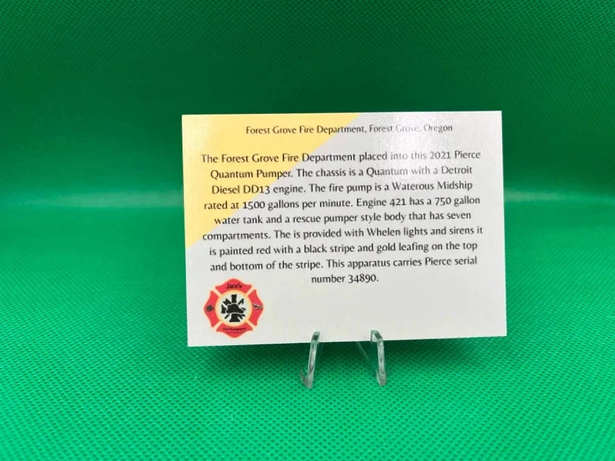 Fire Engine Trading Cards Forest Grove Oregon