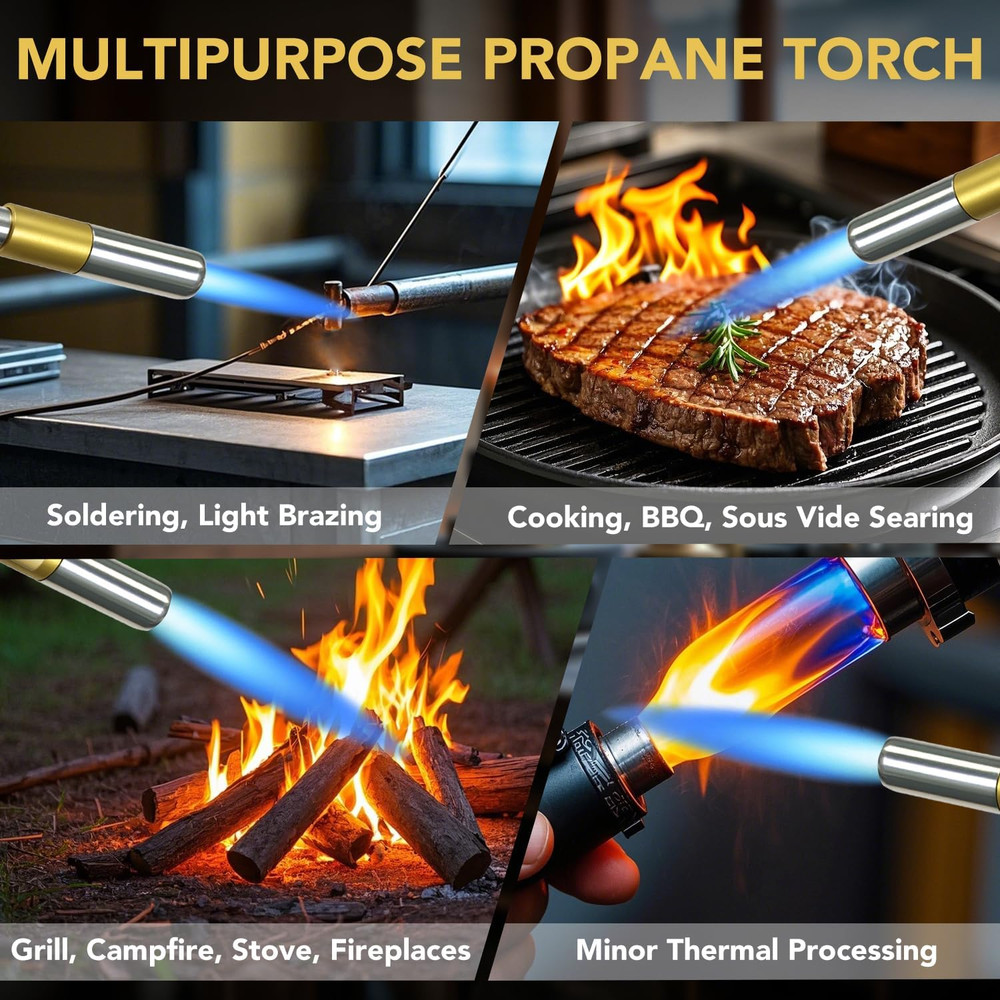 Propane Torch Head, High Intensity Torch Head Trigger Start Gas Torch, Plumbing