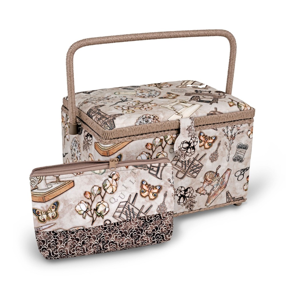 Dritz Rectangular Large Sew Basket and Accessory Case