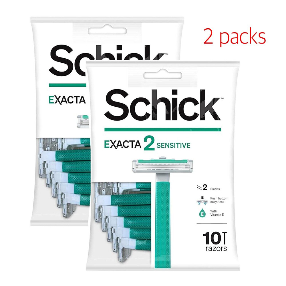 Schick Exacta2 Sensitive Disposable Razor, 10 Count (2Pack) ( FREE SHIPPING )