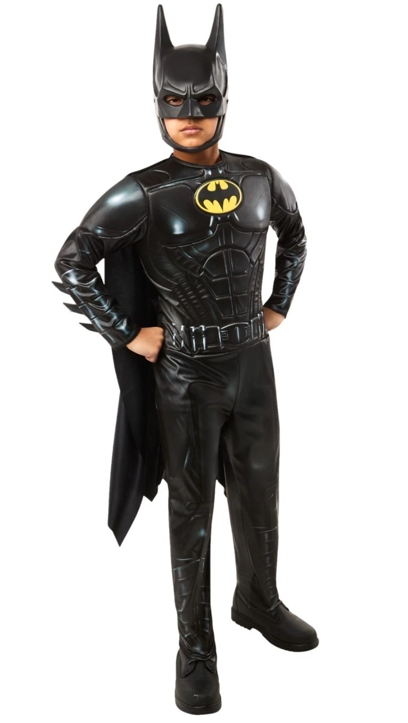 Rubies Boys Muscle Chest Bat Emblem Batman Costume & Mask & Cape Size M 8