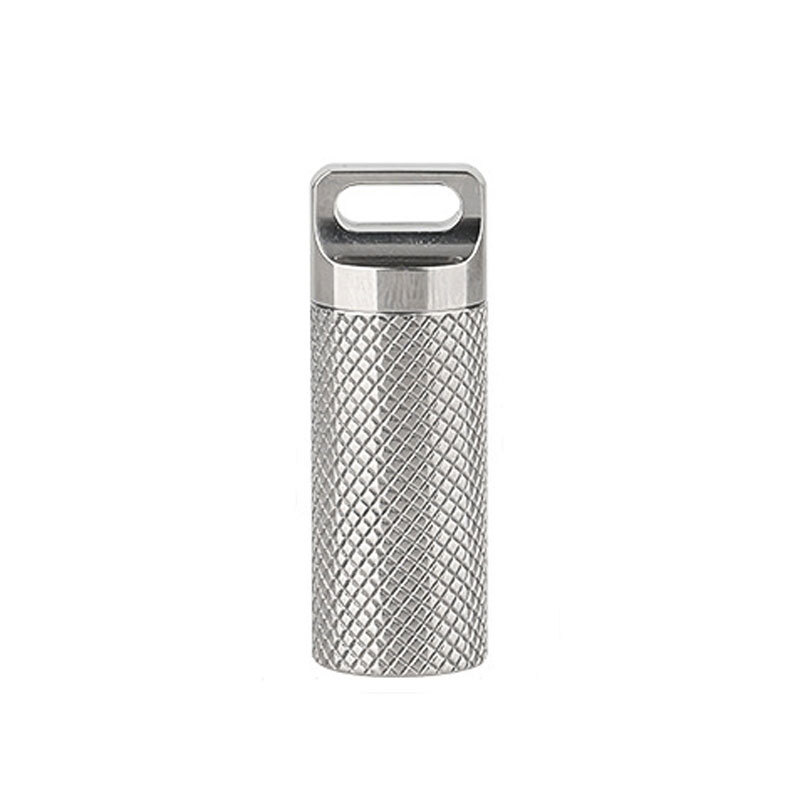 EDC Titanium Portable Waterproof Box Keychain Pendant Pill Storage Container