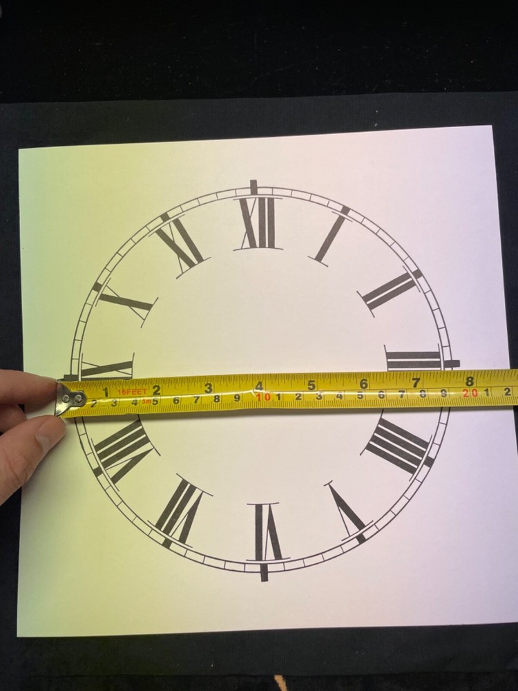 7.5 INCH - PAPER CLOCK DIAL - ROMAN NUMERALS