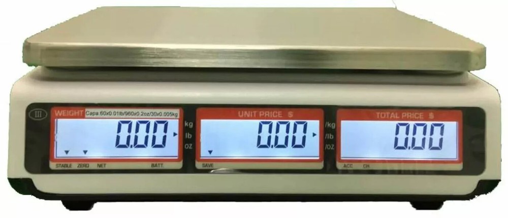 VTS TVP-60B Price Computing Scale, 60lb Capacity, 0.01lb Readability