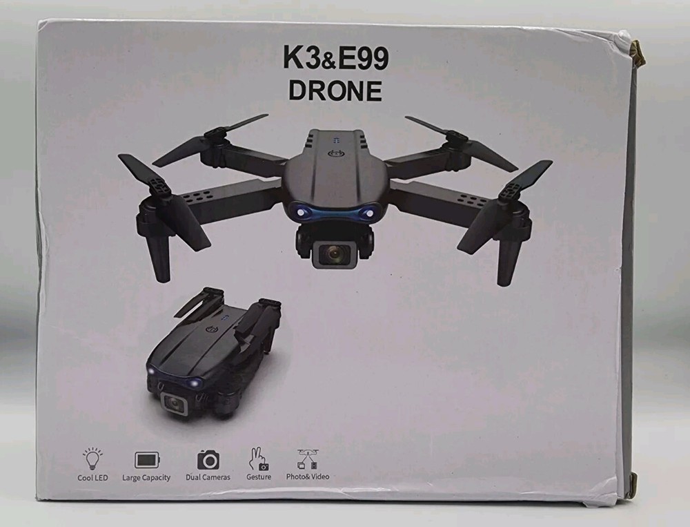Dual Camera Double Folding Cool LED Black K3 & E99 Professional RC Drone