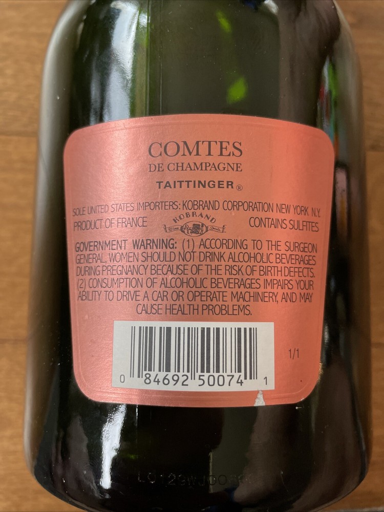 EMPTY BOTTLE Comtes De Champagne Taittinger Rose 2004