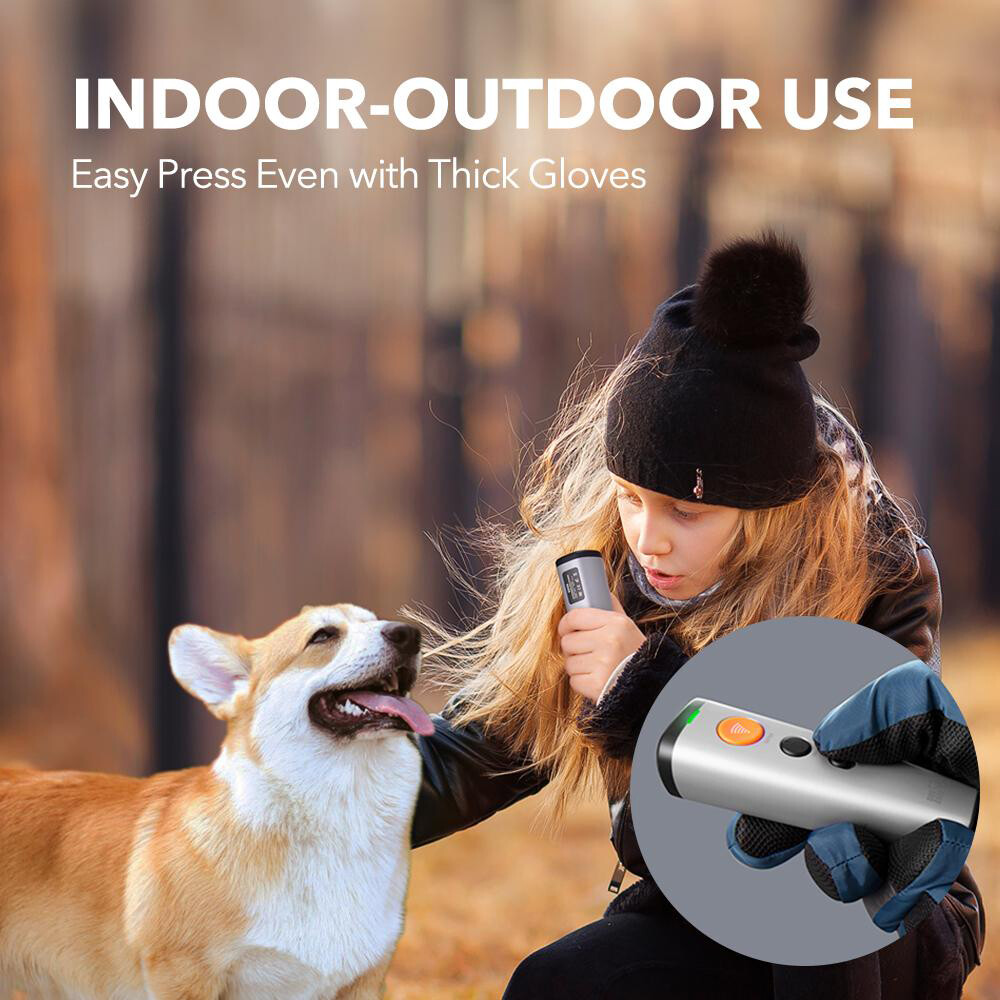 Rechargeable Dog Deterrent Device with LED Strobe Light, 25ft Range