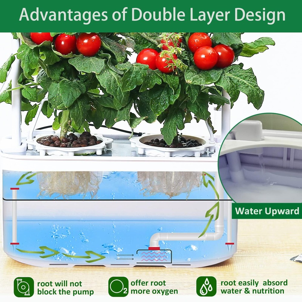 Hydroponics Growing System kit with Trellis,Smart Hydroponic Gardening System...